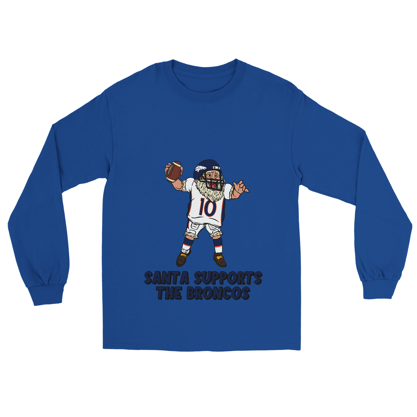 Denver Broncos Unisex Longsleeve Santa T-shirt