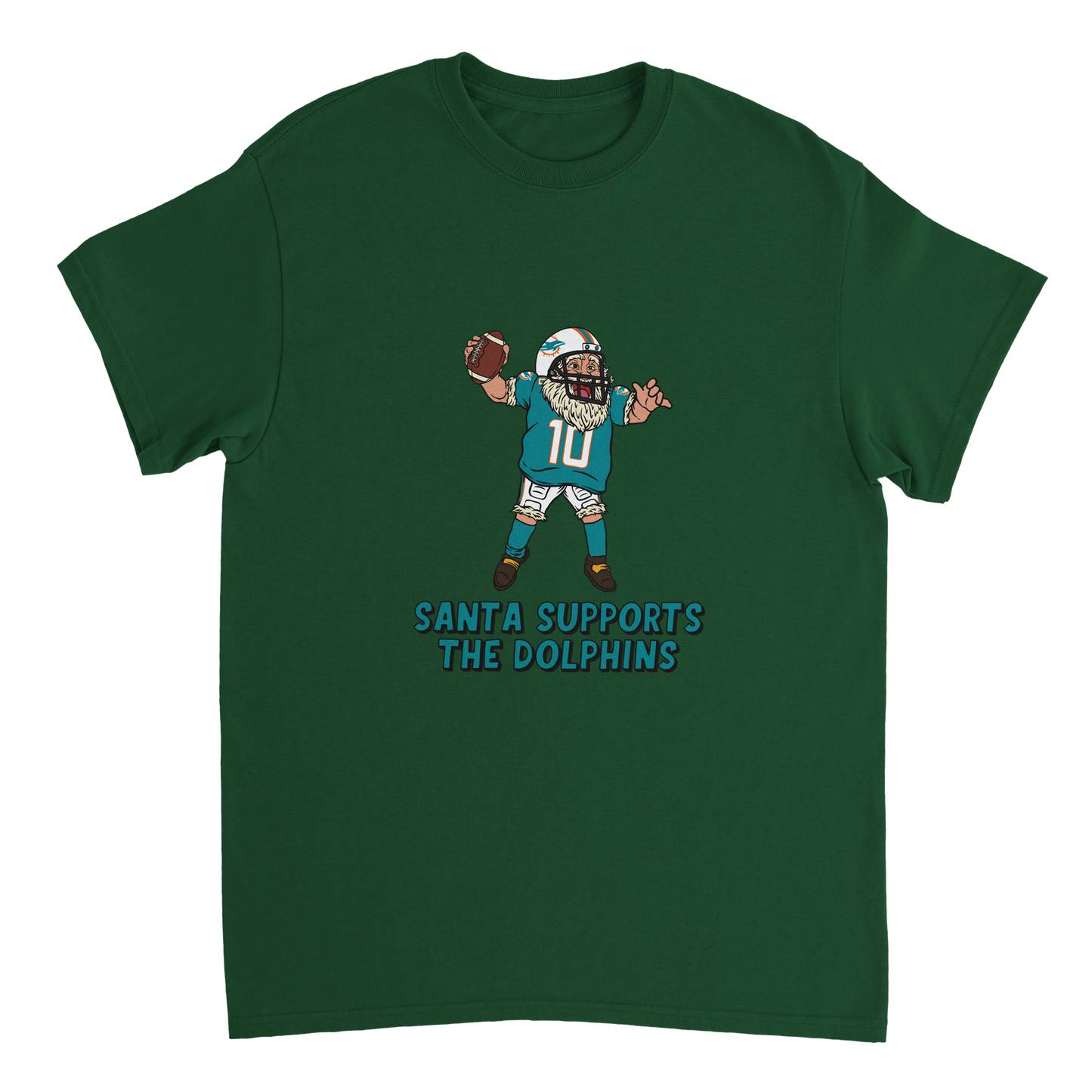 Miami Dolphins Unisex Crewneck Santa T-shirt