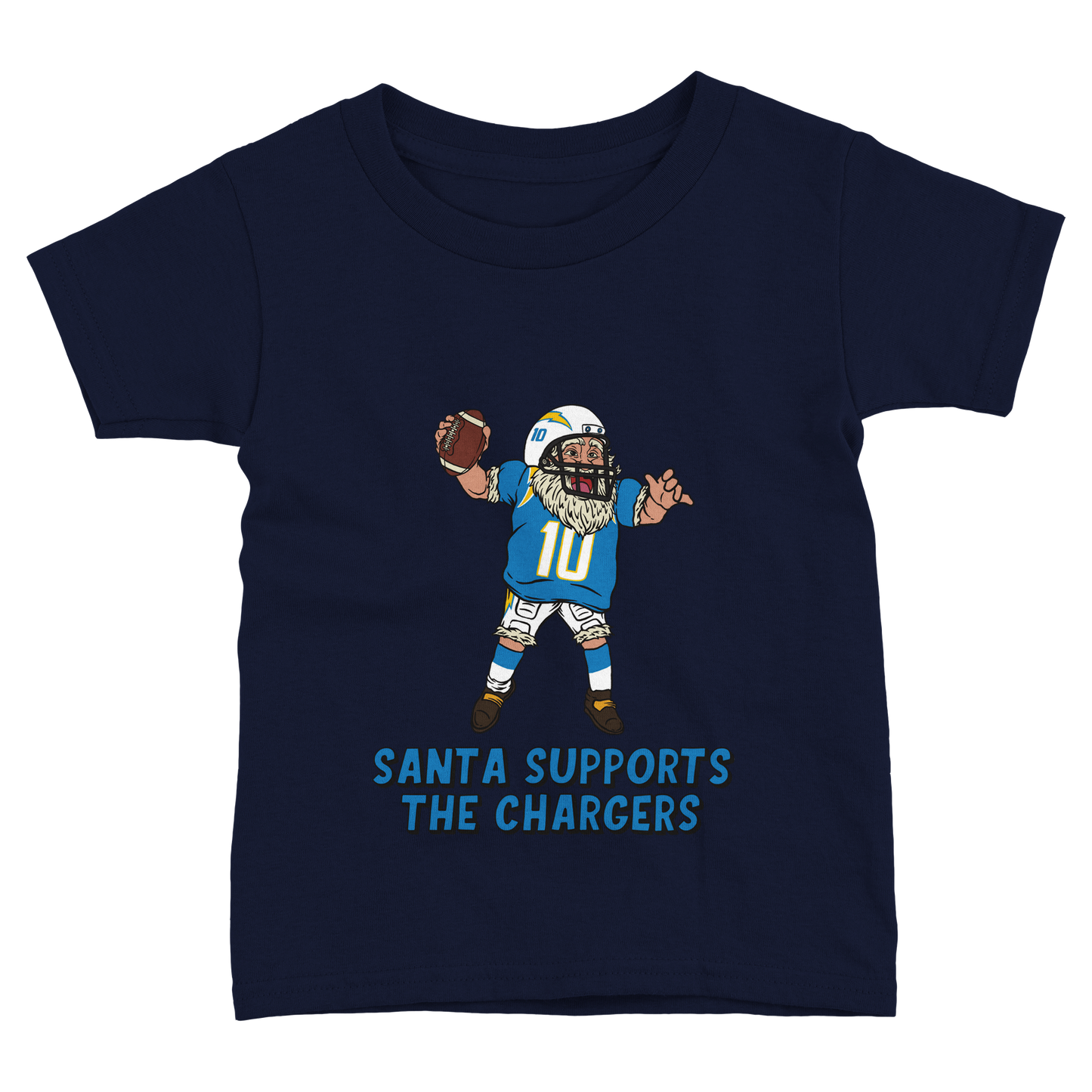 Los Angeles Chargers Toddler Fine Jersey Santa T-Shirt