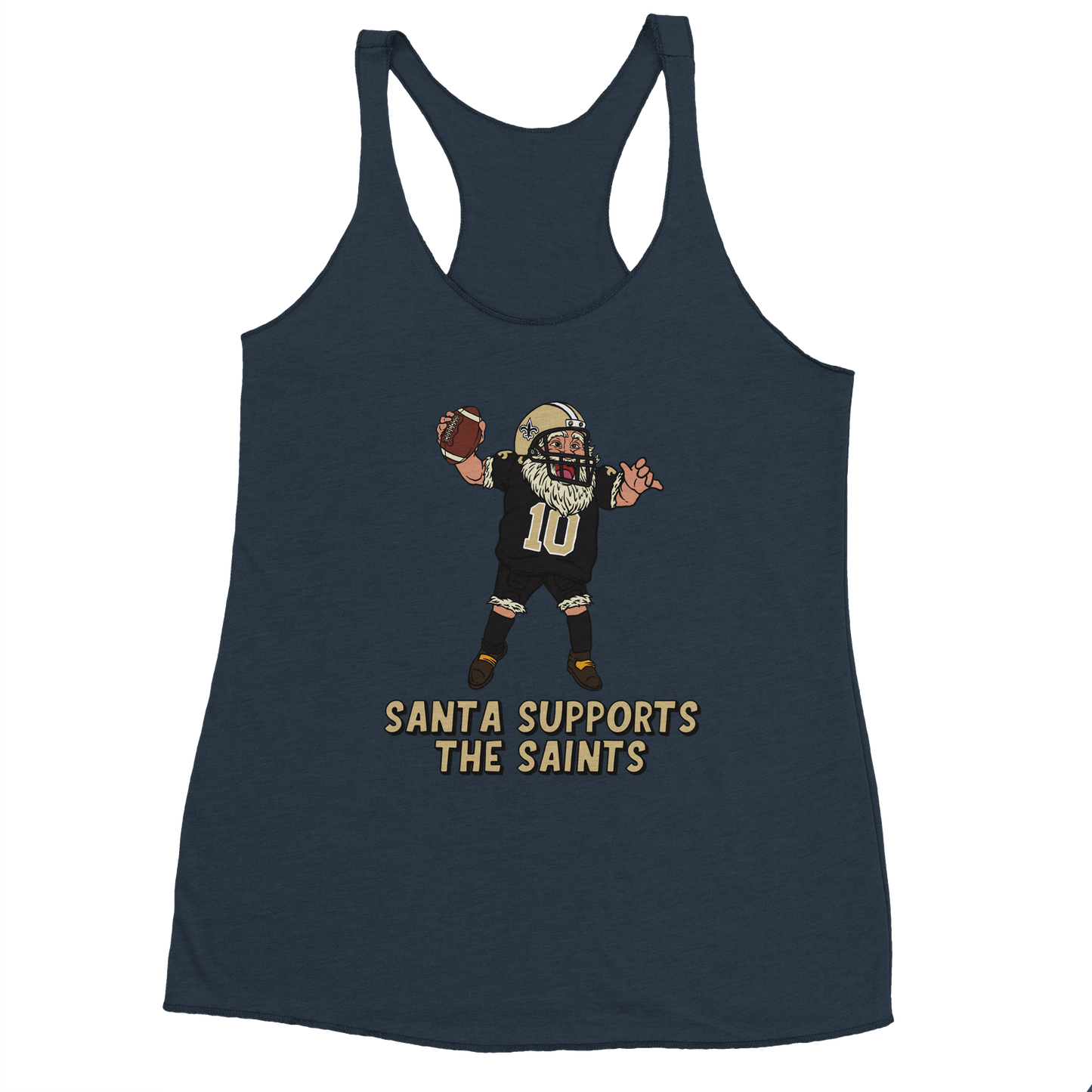 New Orleans Saints Women's Racerback Santa Tank Top