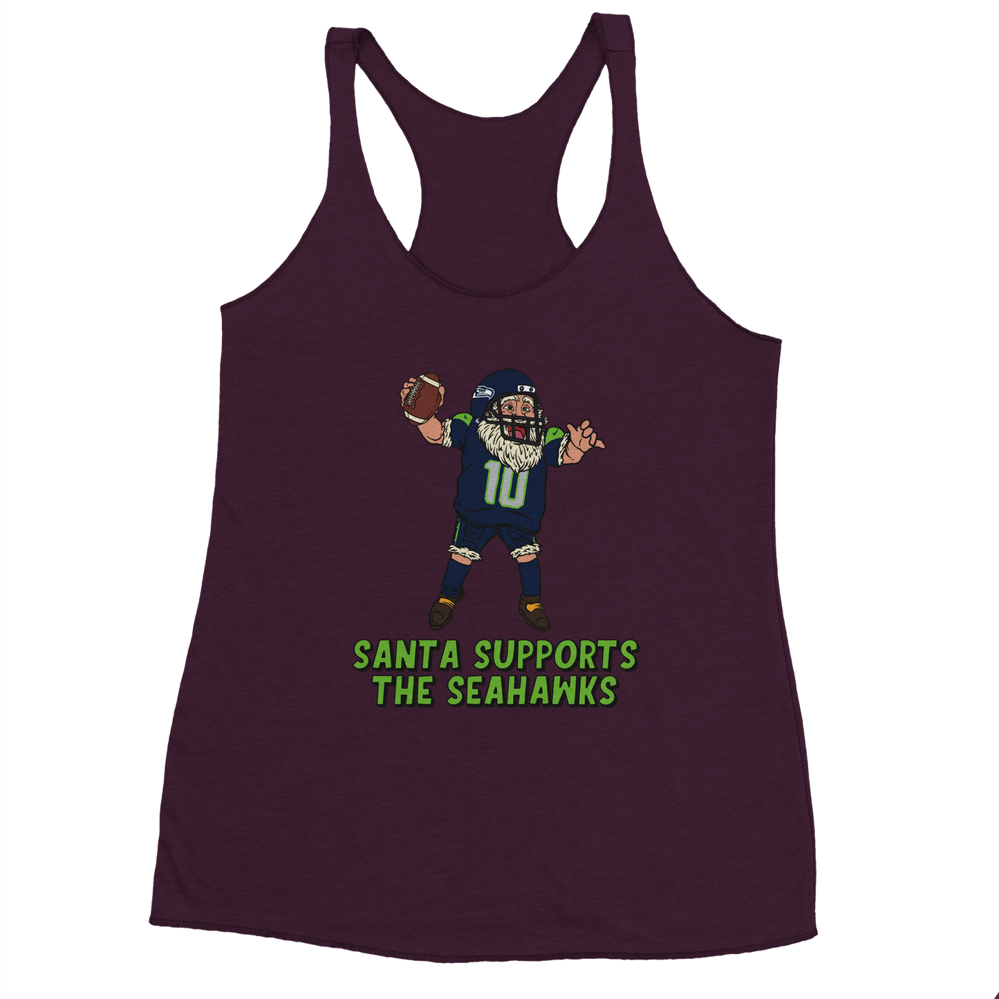 Seattle Seahawks Women's Racerback Santa Tank Top