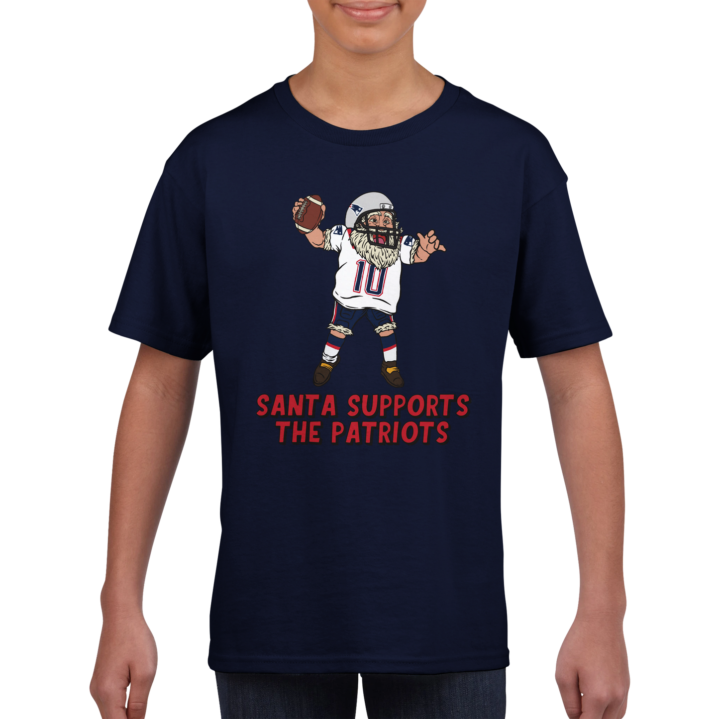 New England Patriots Kids Crewneck Santa T-shirt