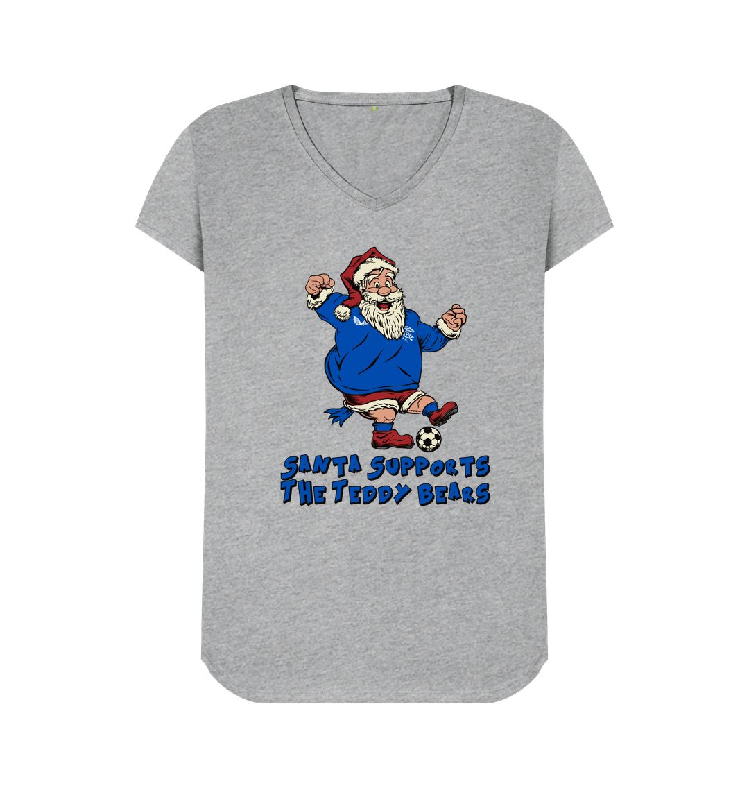 Athletic Grey Rangers Woman's V-neck Santa T-shirt