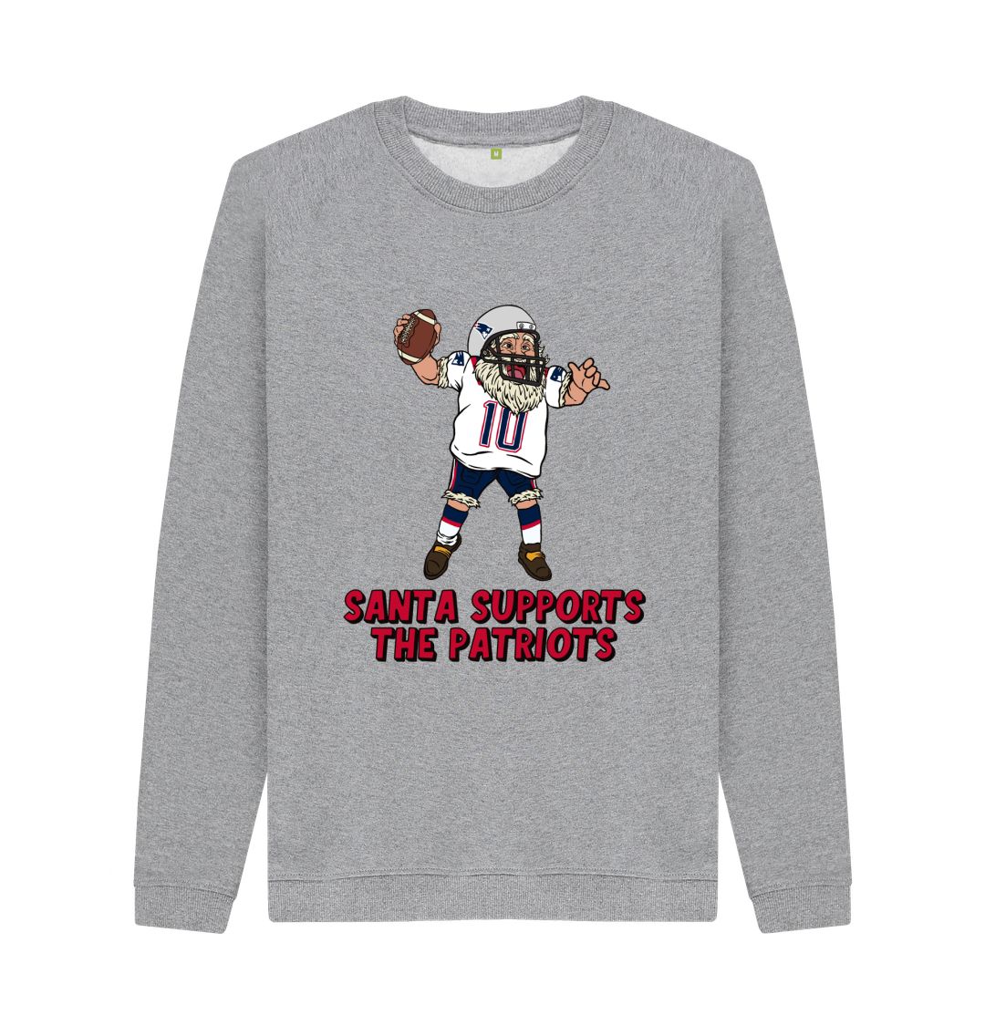 Light Heather New England Patriots Men's Santa Jumper