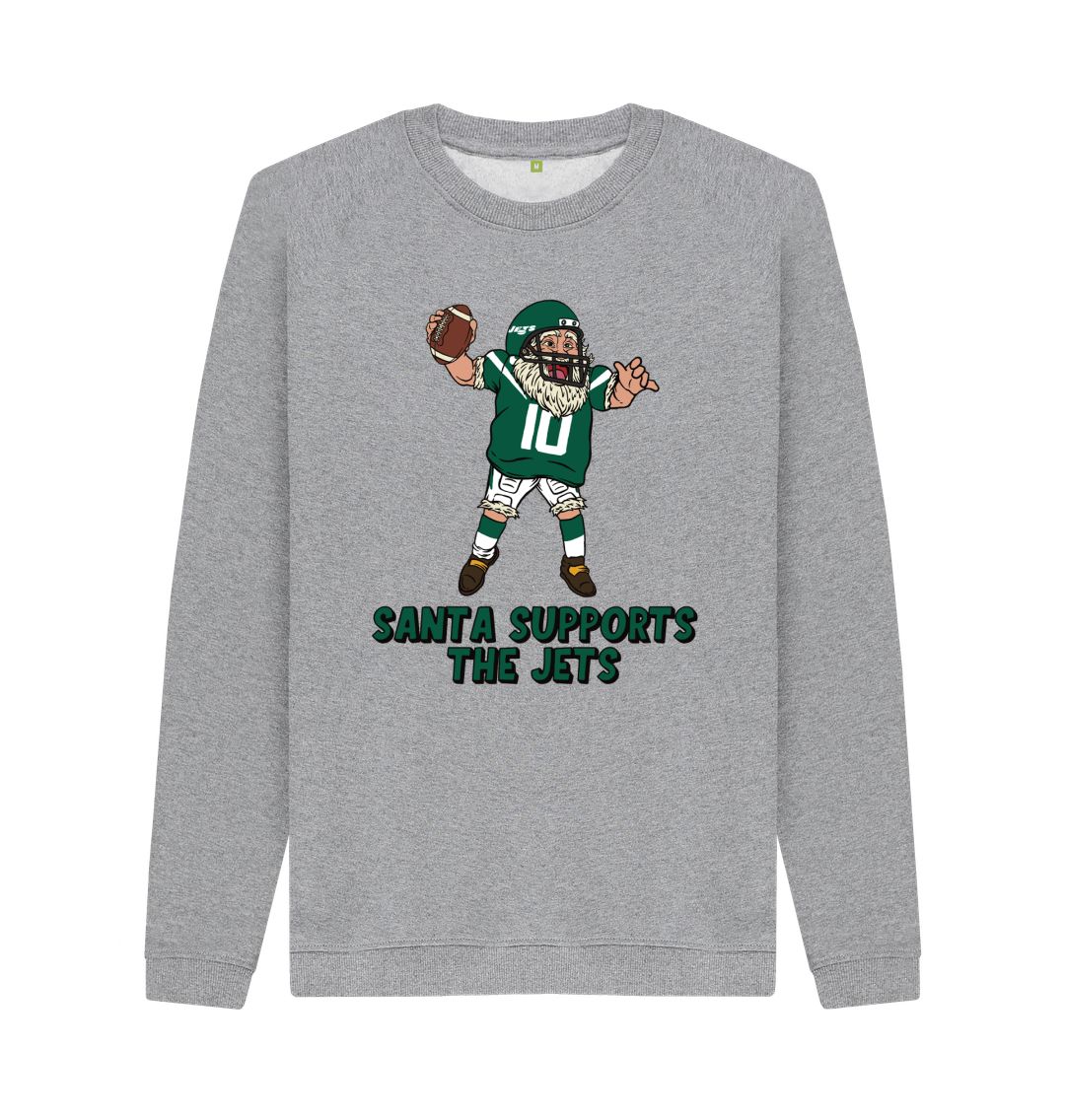 Light Heather New York Jets Premium Men's Santa Jumper