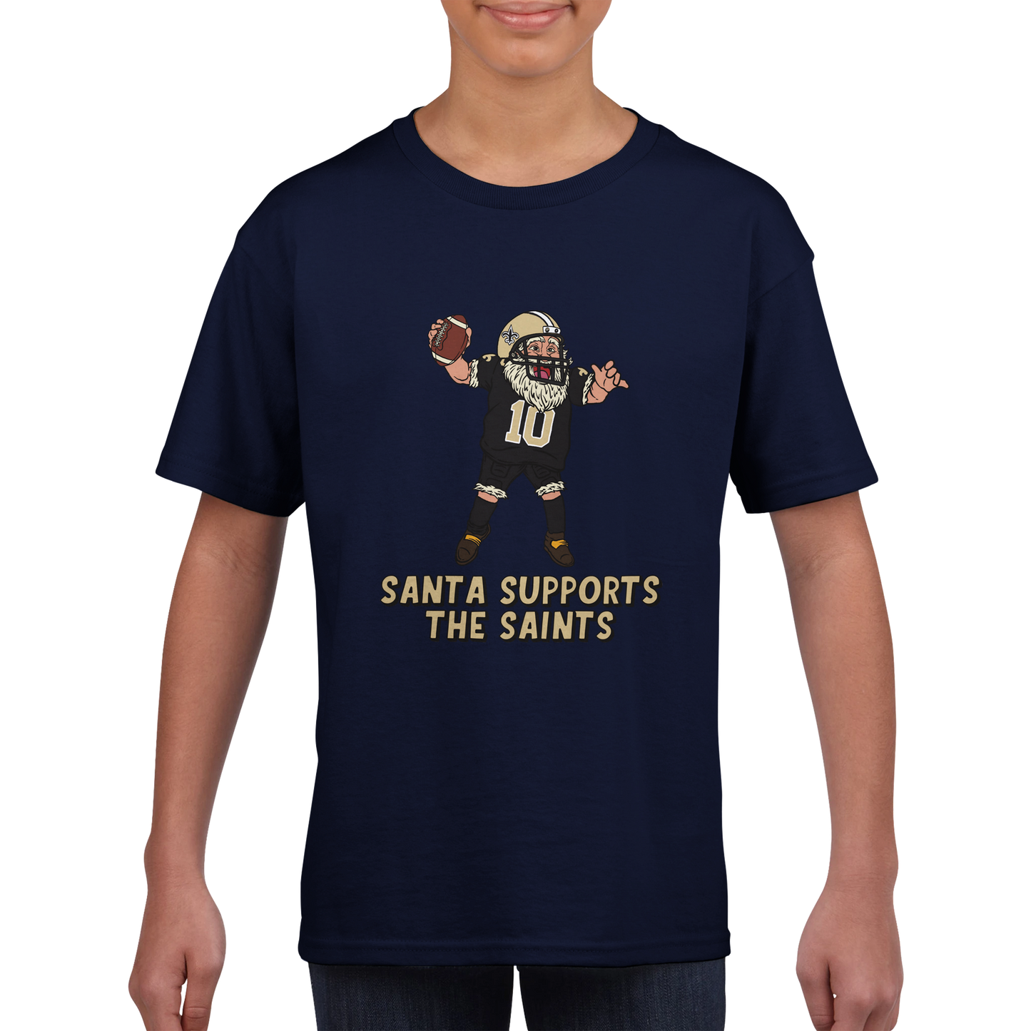 New Orleans Saints Kids Crewneck Santa T-shirt