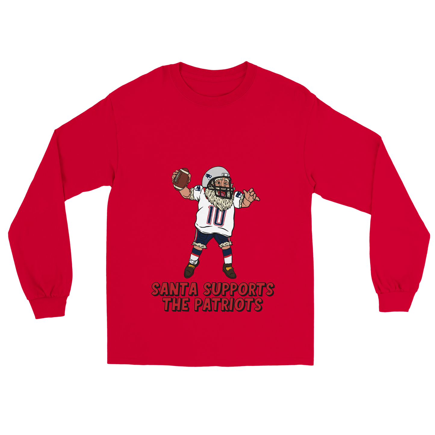 New England Patriots Unisex Longsleeve Santa T-shirt