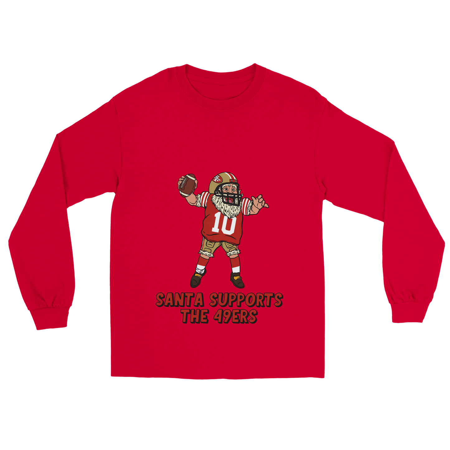 San Francisco 49ers Unisex Longsleeve Santa T-shirt