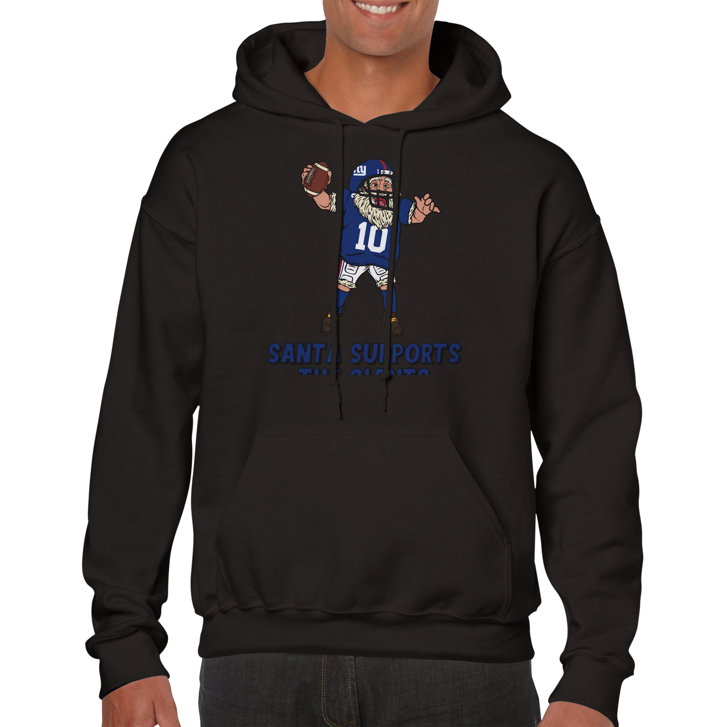 New York Giants Unisex Pullover Santa Hoodie