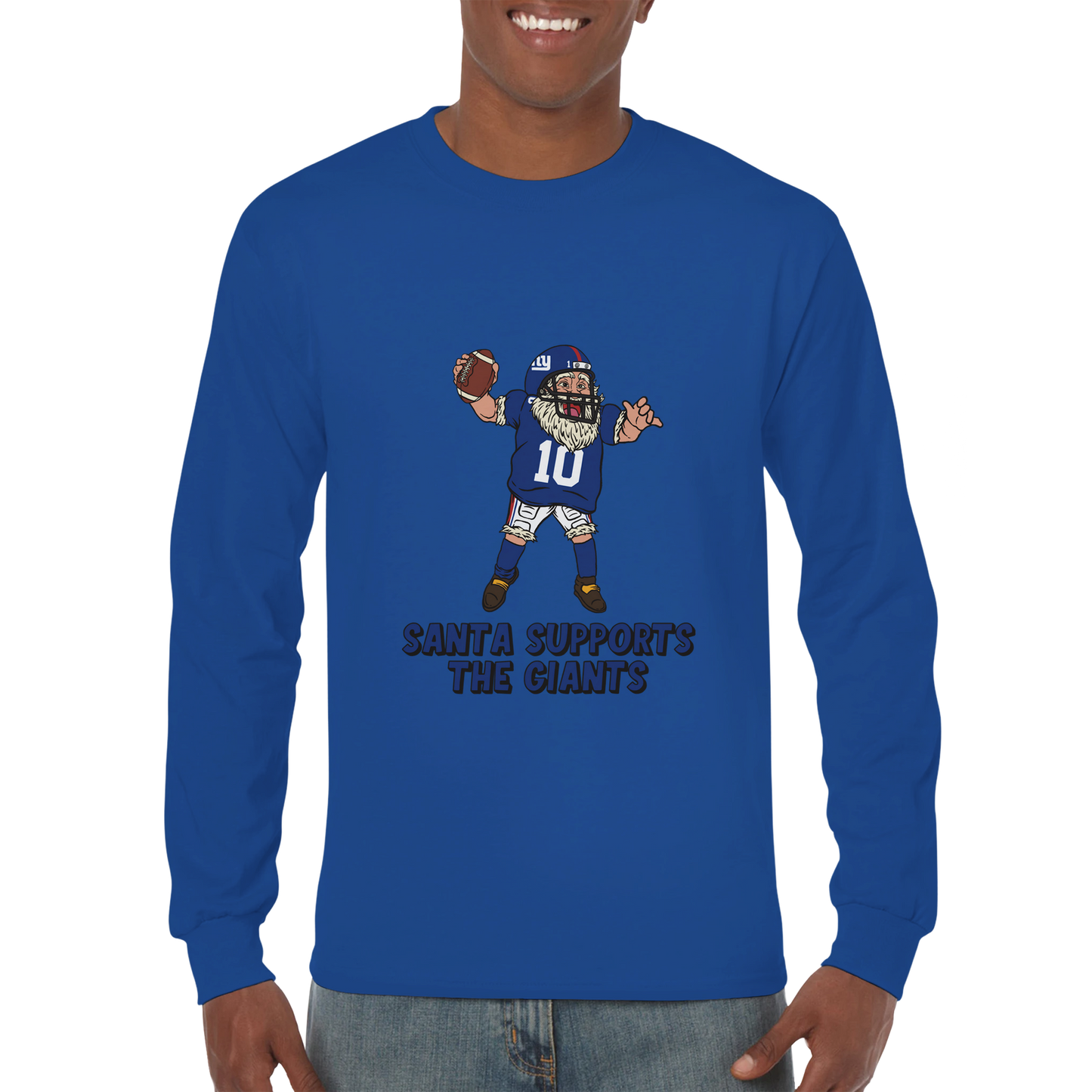 New York Giants Unisex Longsleeve Santa T-shirt