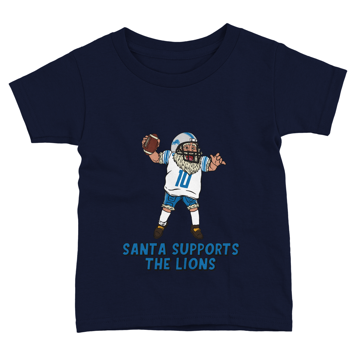 Detroit Lions Toddler Fine Jersey Santa T-Shirt