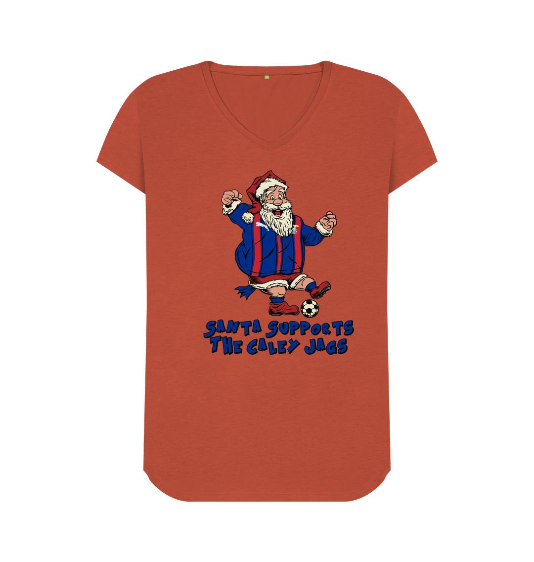 Rust Inverness Women's Santa V-neck T-shirt