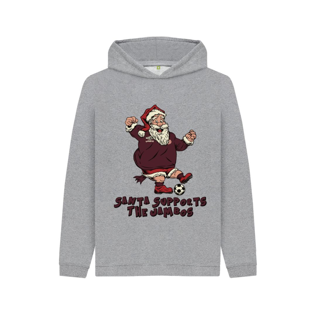 Athletic Grey Hearts Kids Santa Hoody