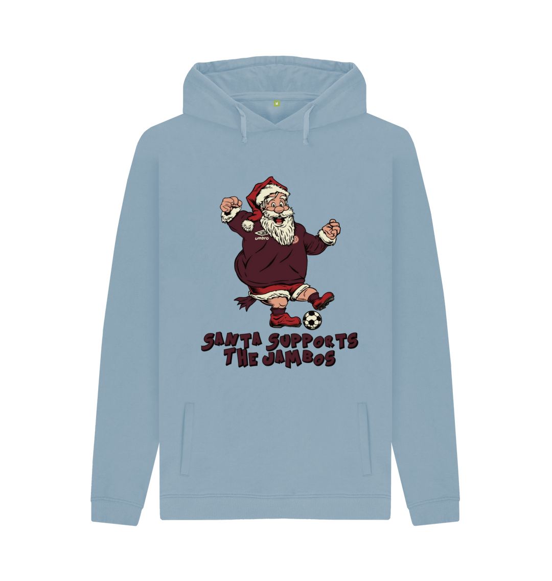 Stone Blue Hearts Men's Santa Hoody