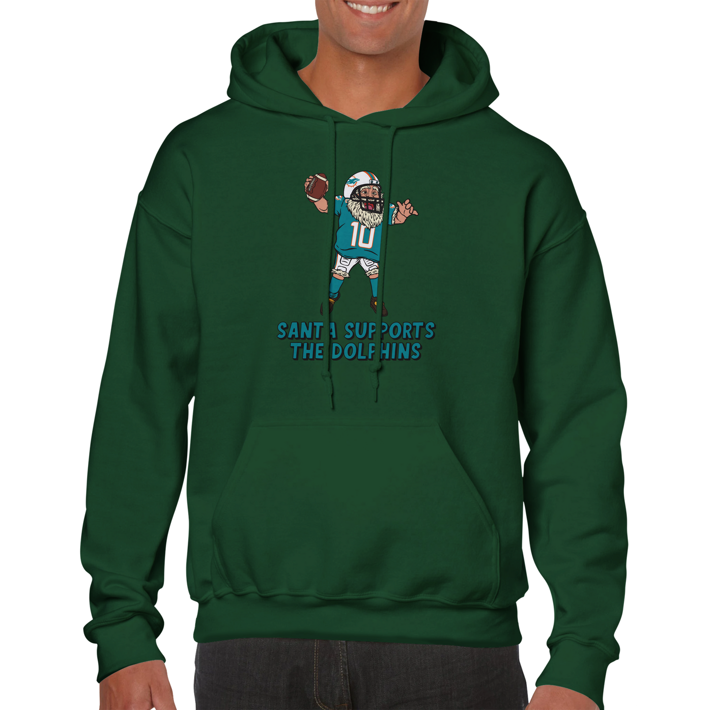 Miami Dolphins Unisex Pullover Santa Hoodie