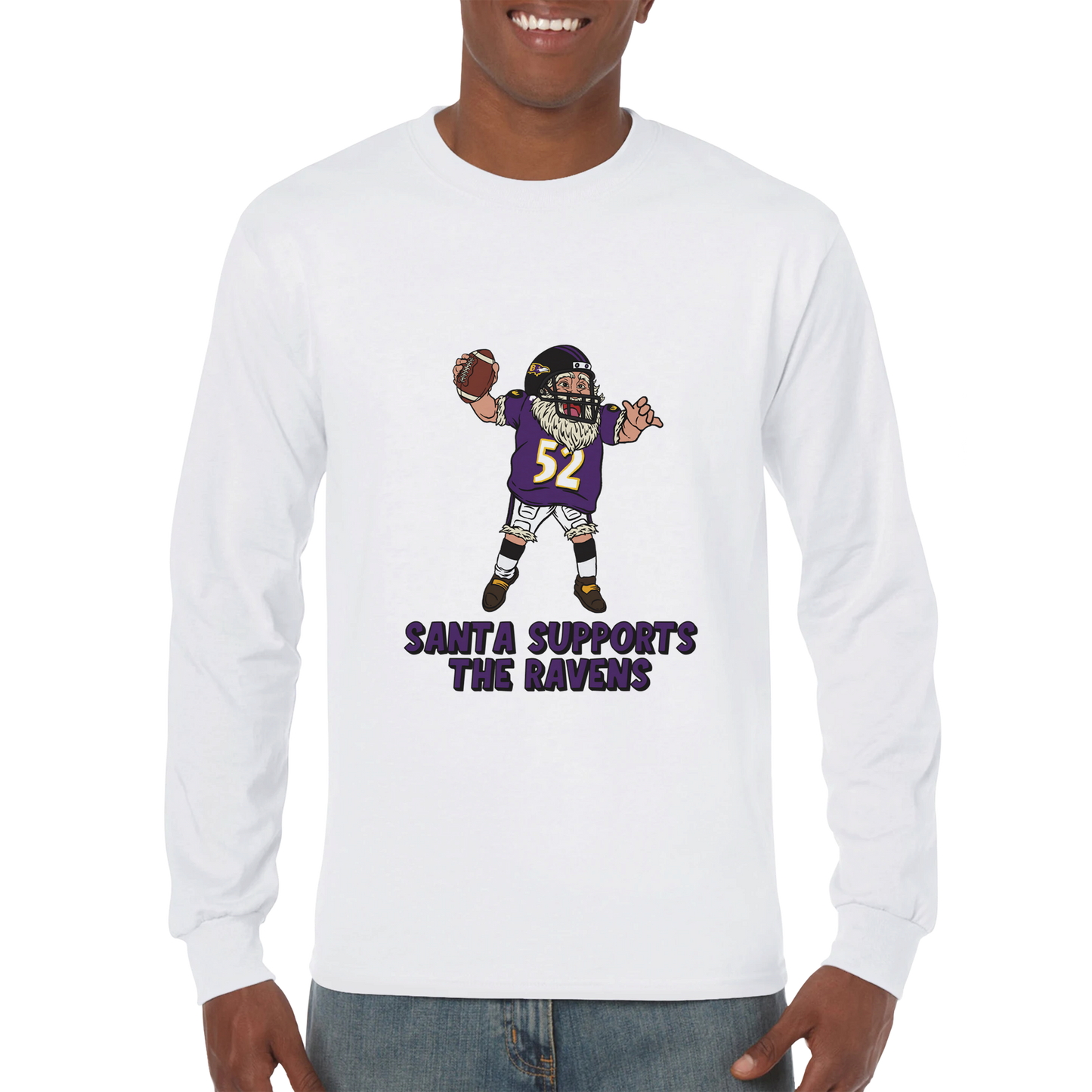 Baltimore Ravens Unisex Longsleeve Santa T-shirt