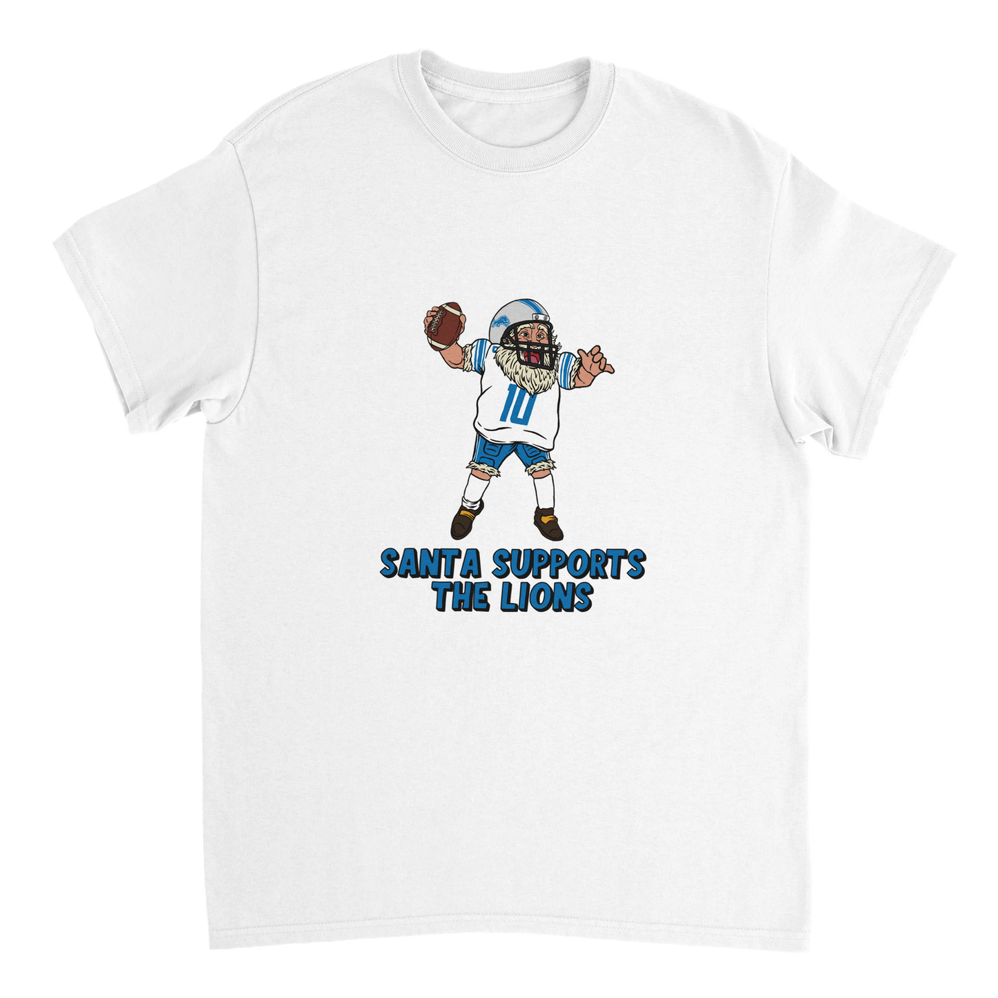 Detroit Lions Unisex Crewneck Santa T-shirt