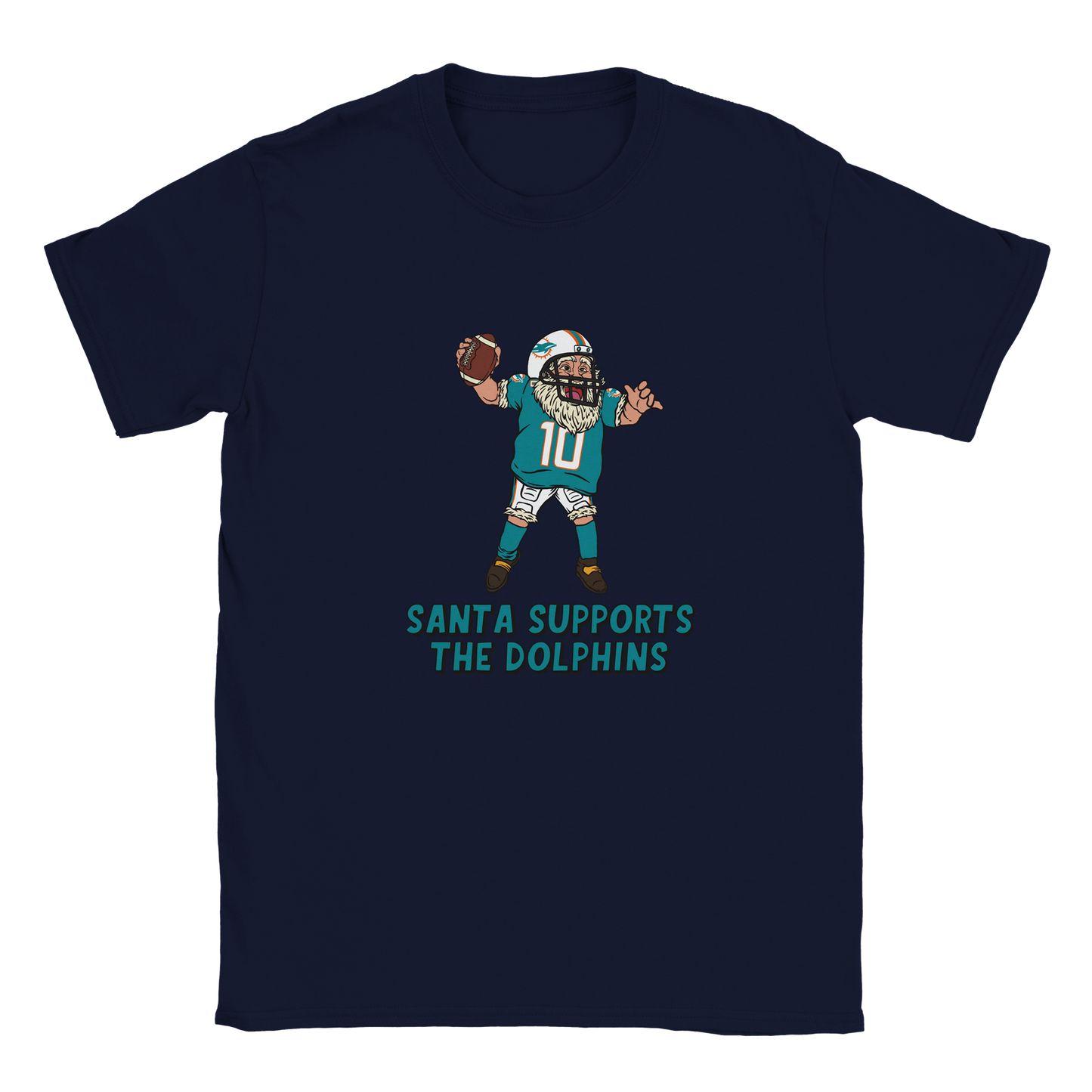 Miami Dolphins Kids Crewneck Santa T-shirt