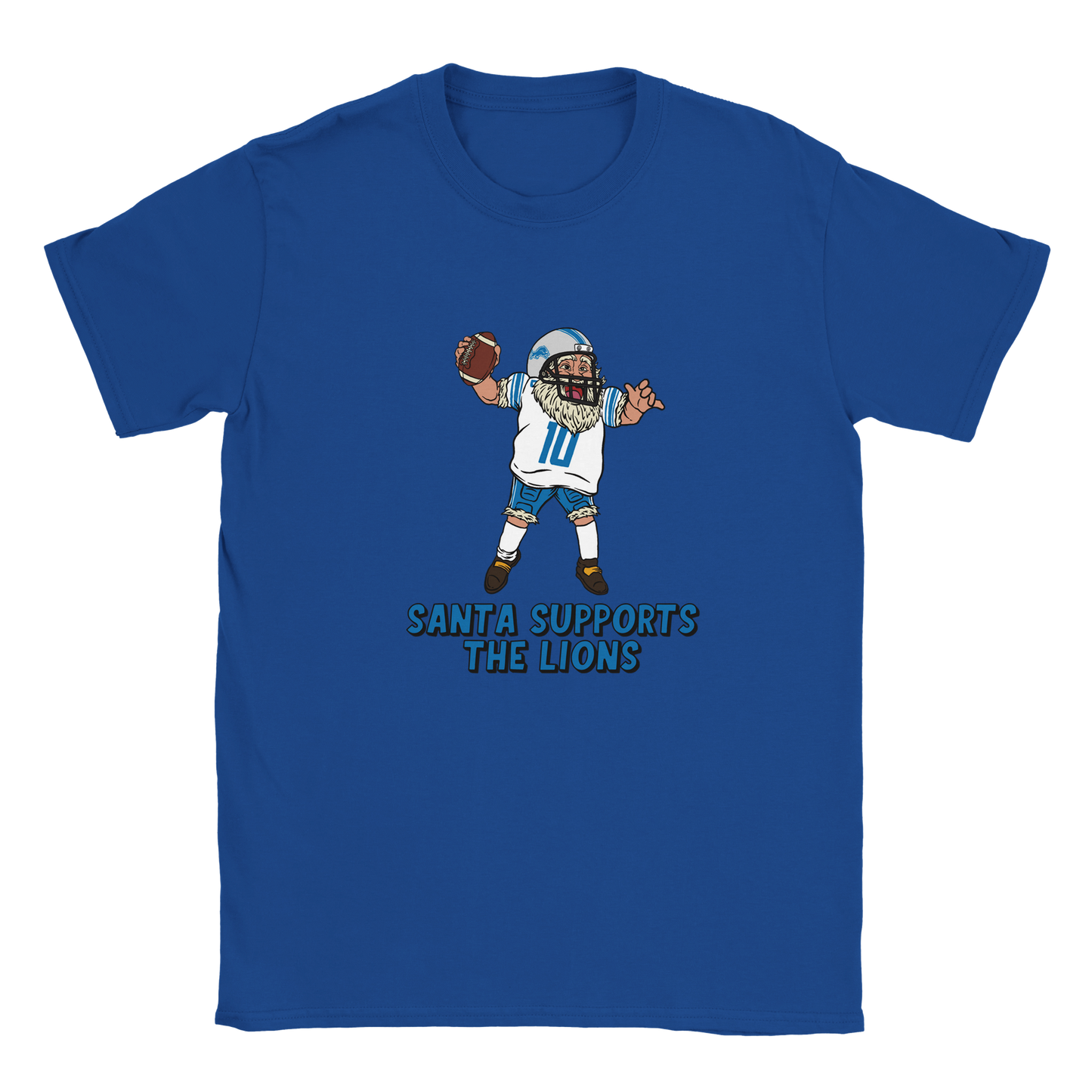 Detroit Lions Kids Crewneck Santa T-shirt