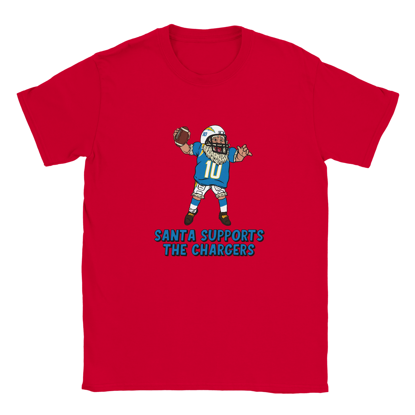 Los Angeles Chargers Kids Crewneck Santa T-shirt