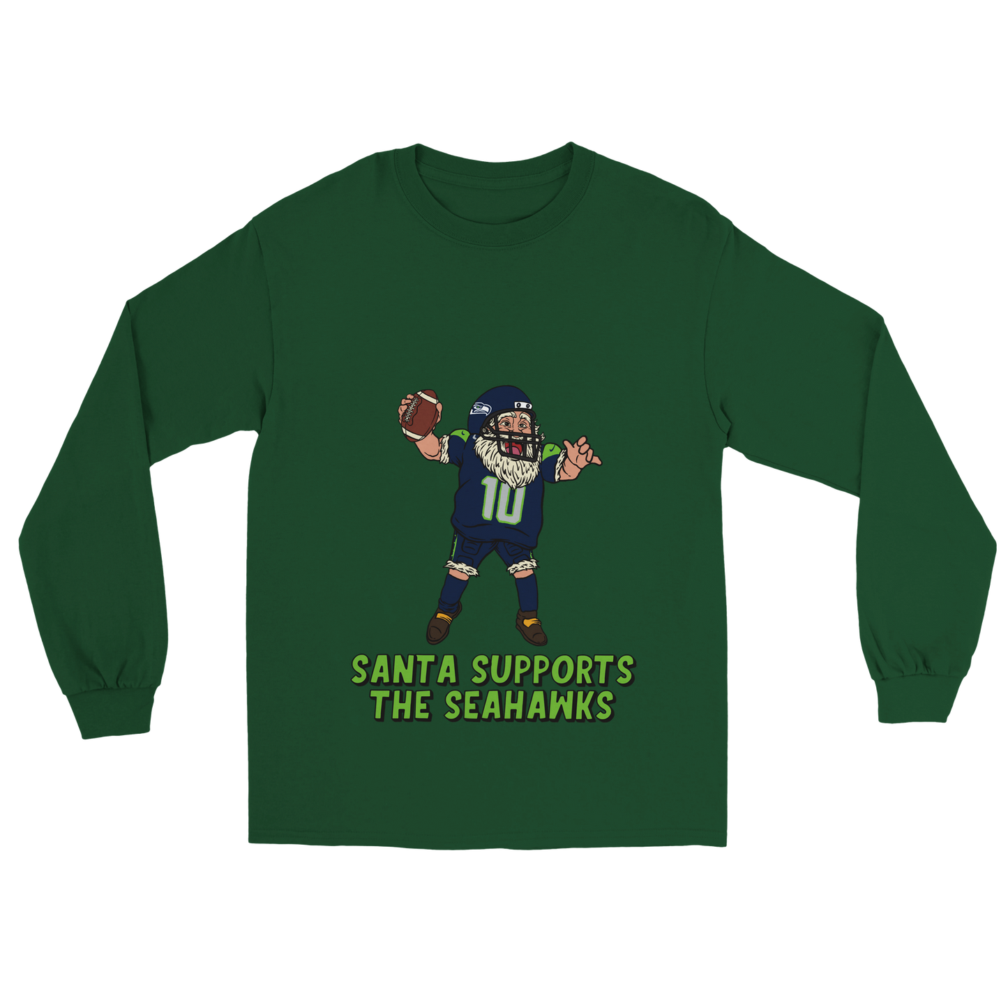 Seattle Seahawks Unisex Longsleeve Santa T-shirt