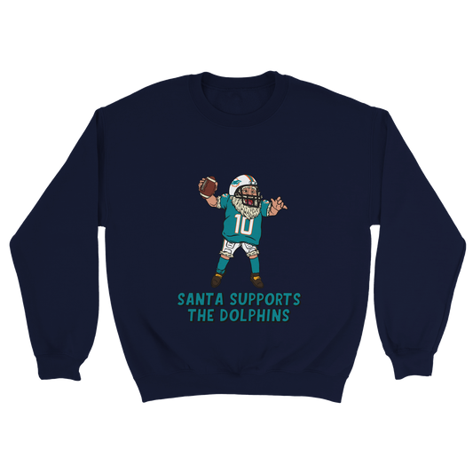 Miami Dolphins Unisex Crewneck Santa Sweatshirt