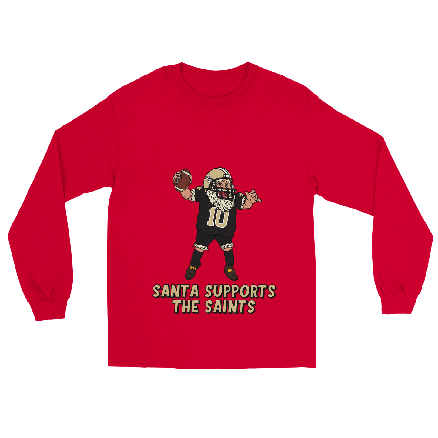 New Orleans Saints Unisex Longsleeve Santa T-shirt