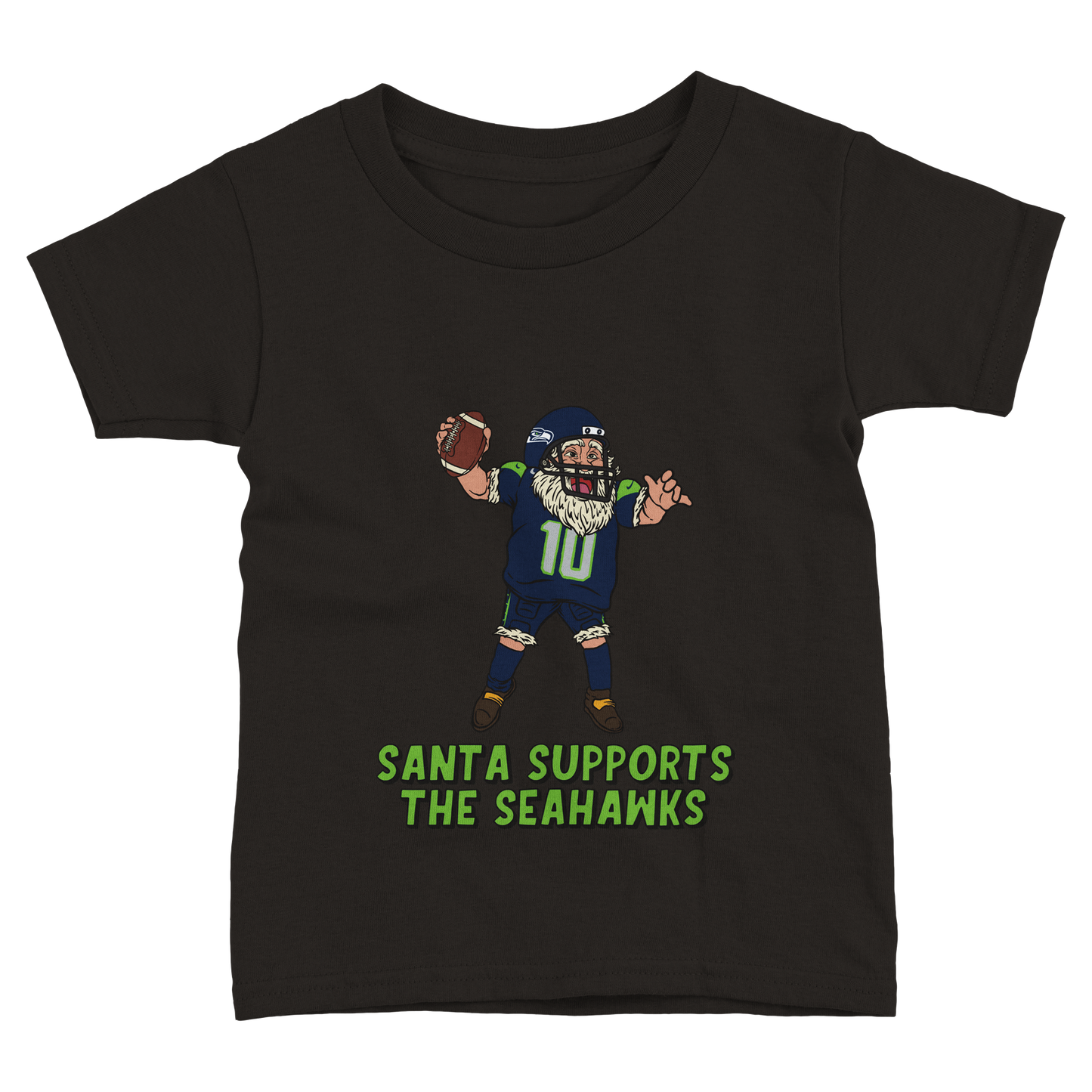 Seattle Seahawks Toddler Fine Jersey Santa T-Shirt