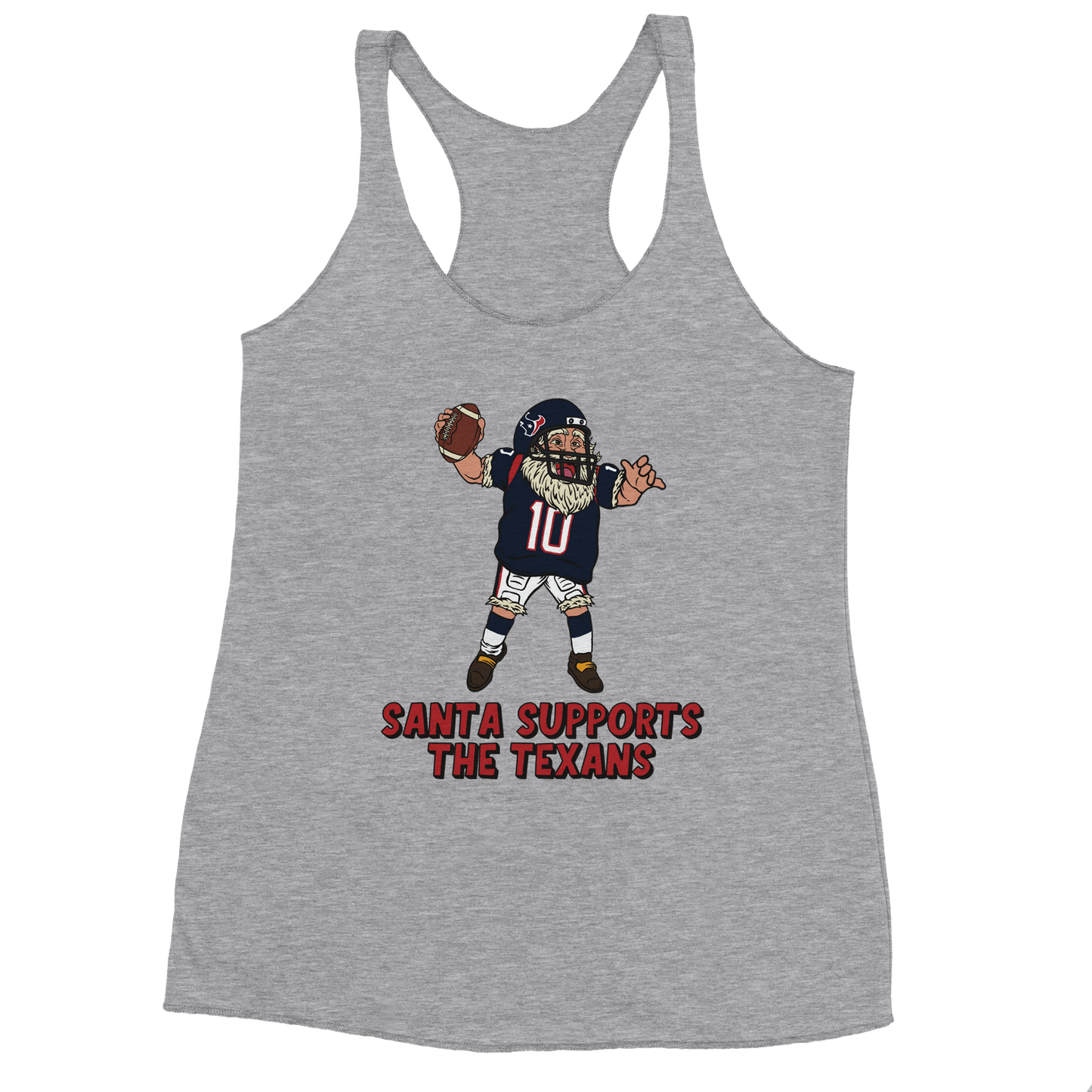 Houston Texans Women's Racerback Santa Tank Top