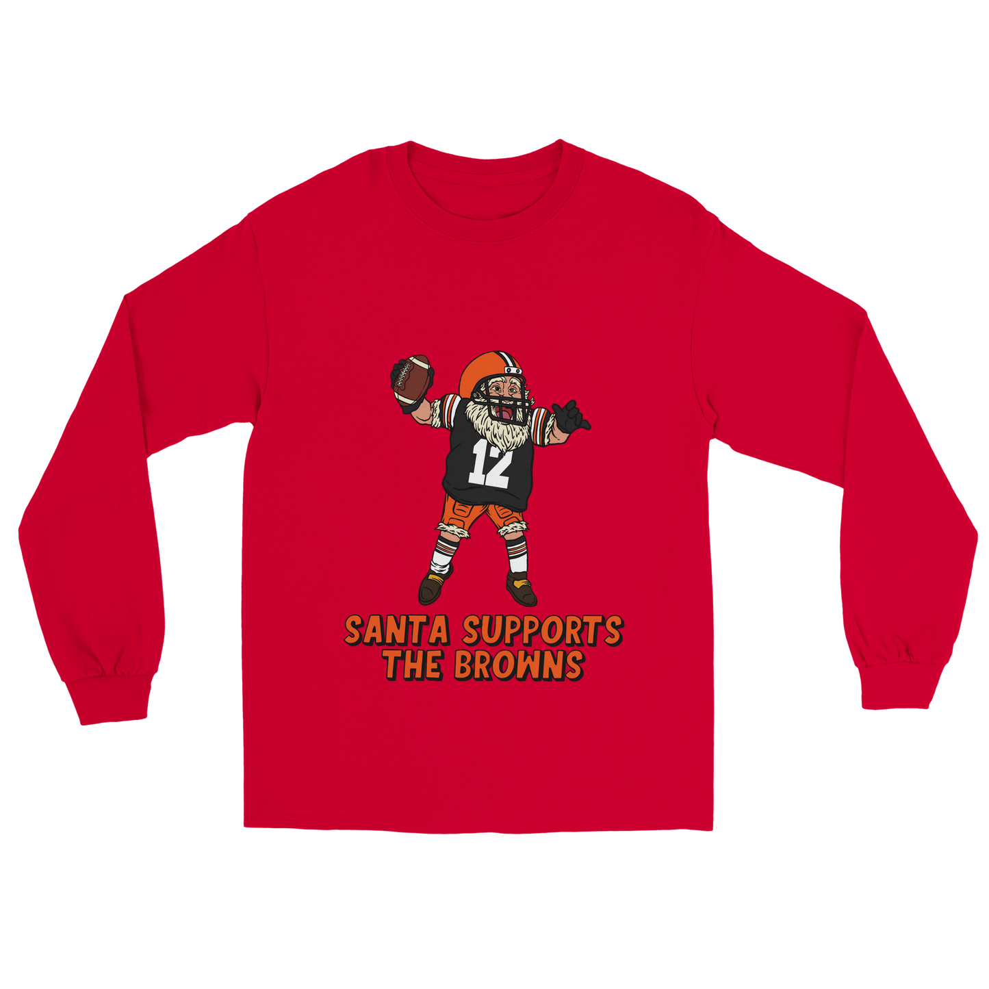 Cleveland Browns Unisex Longsleeve Santa T-shirt