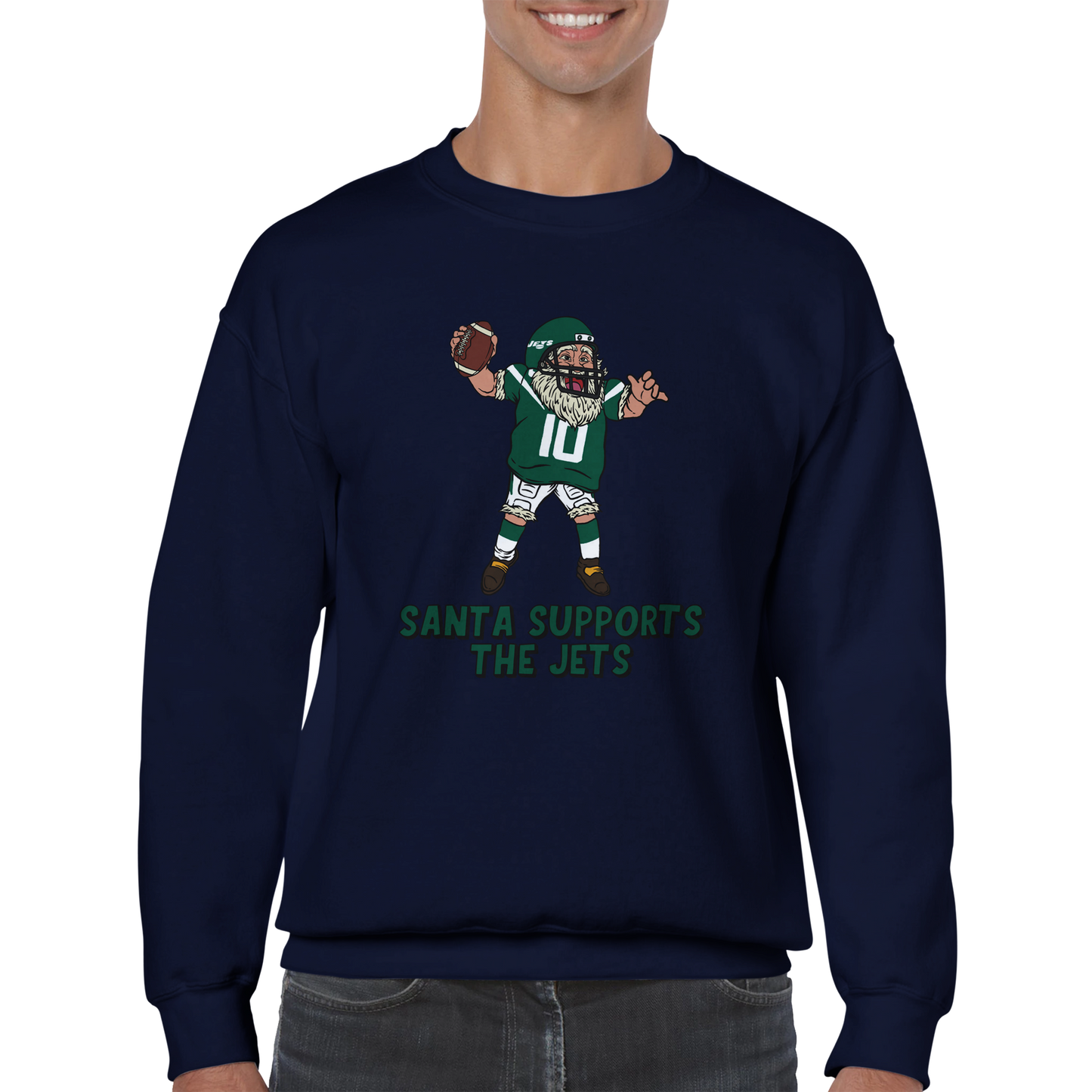 New York Jets Unisex Crewneck Santa Sweatshirt