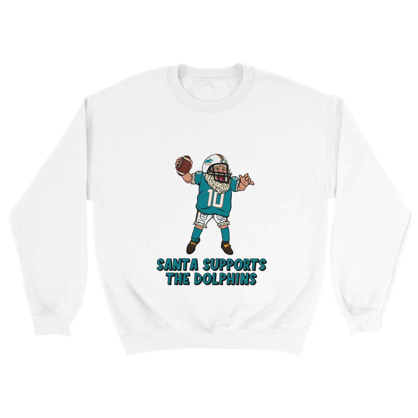 Miami Dolphins Unisex Crewneck Santa Sweatshirt