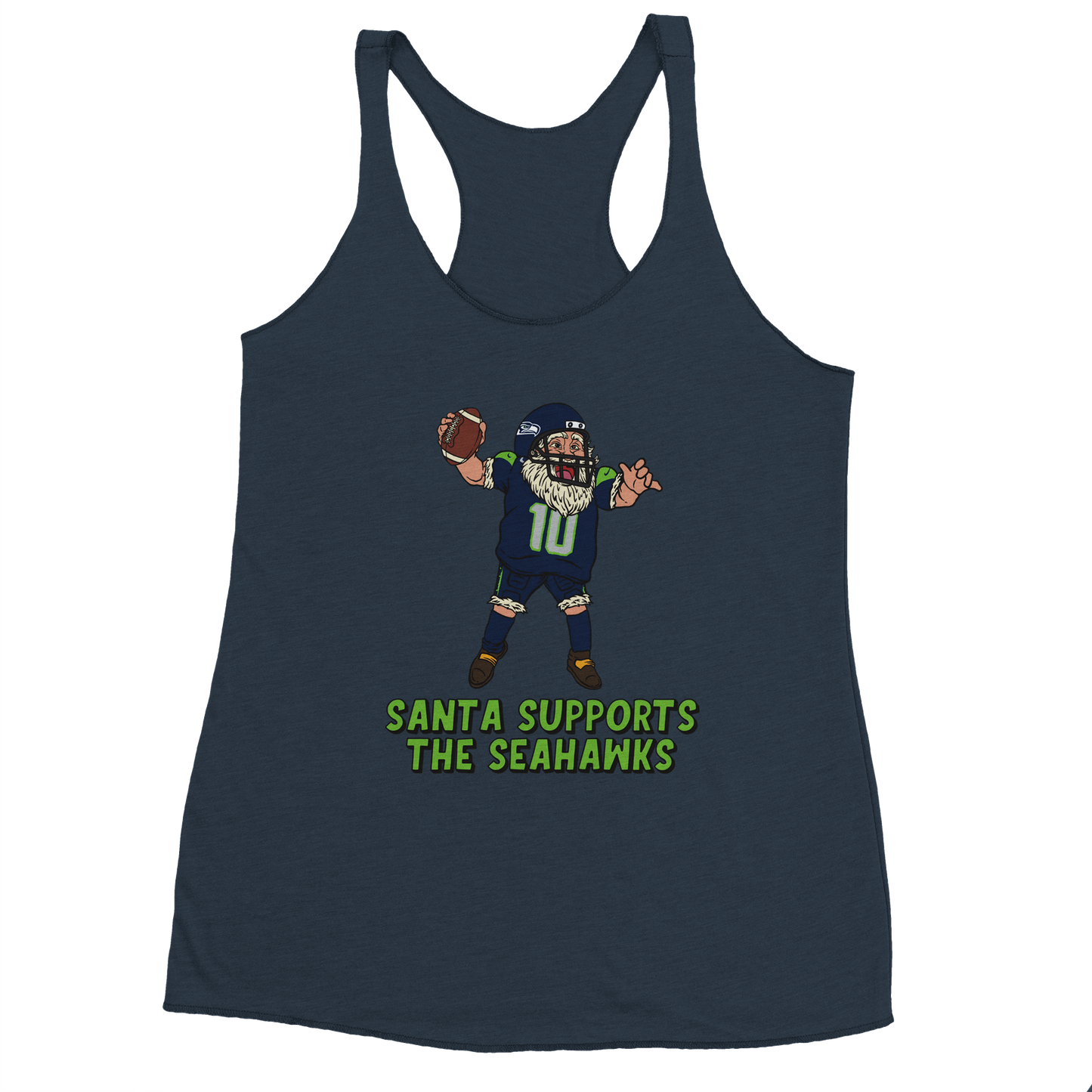 Seattle Seahawks Women's Racerback Santa Tank Top