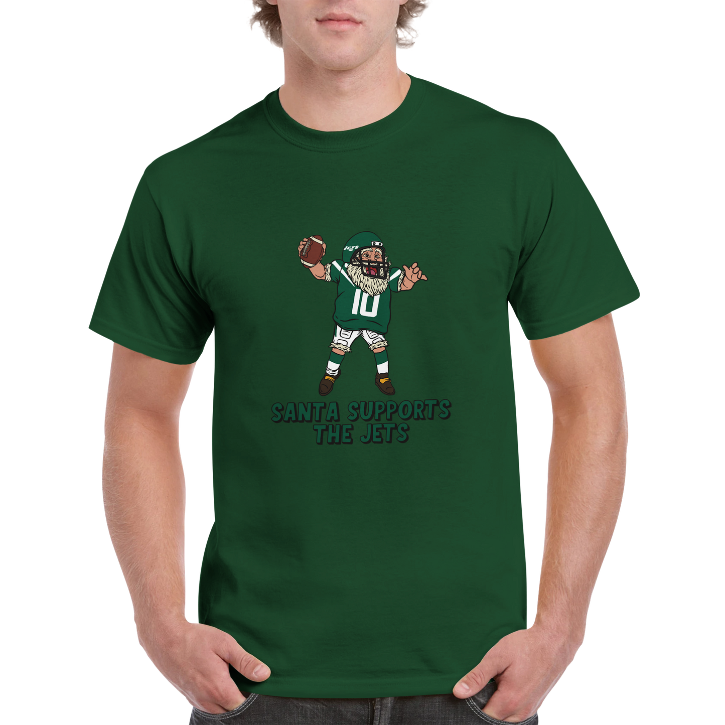 New York Jets Unisex Crewneck Santa T-shirt