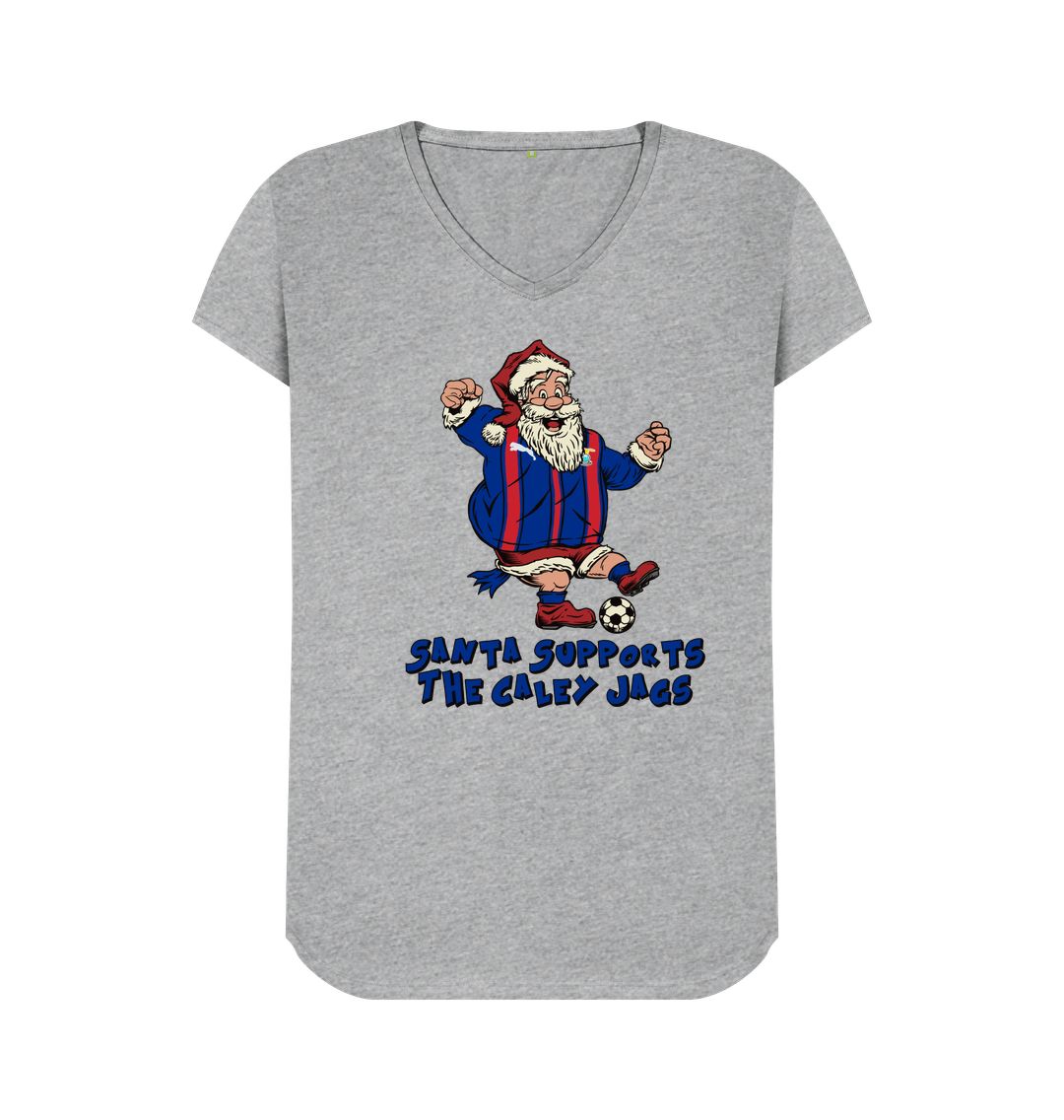 Athletic Grey Inverness Women's Santa V-neck T-shirt