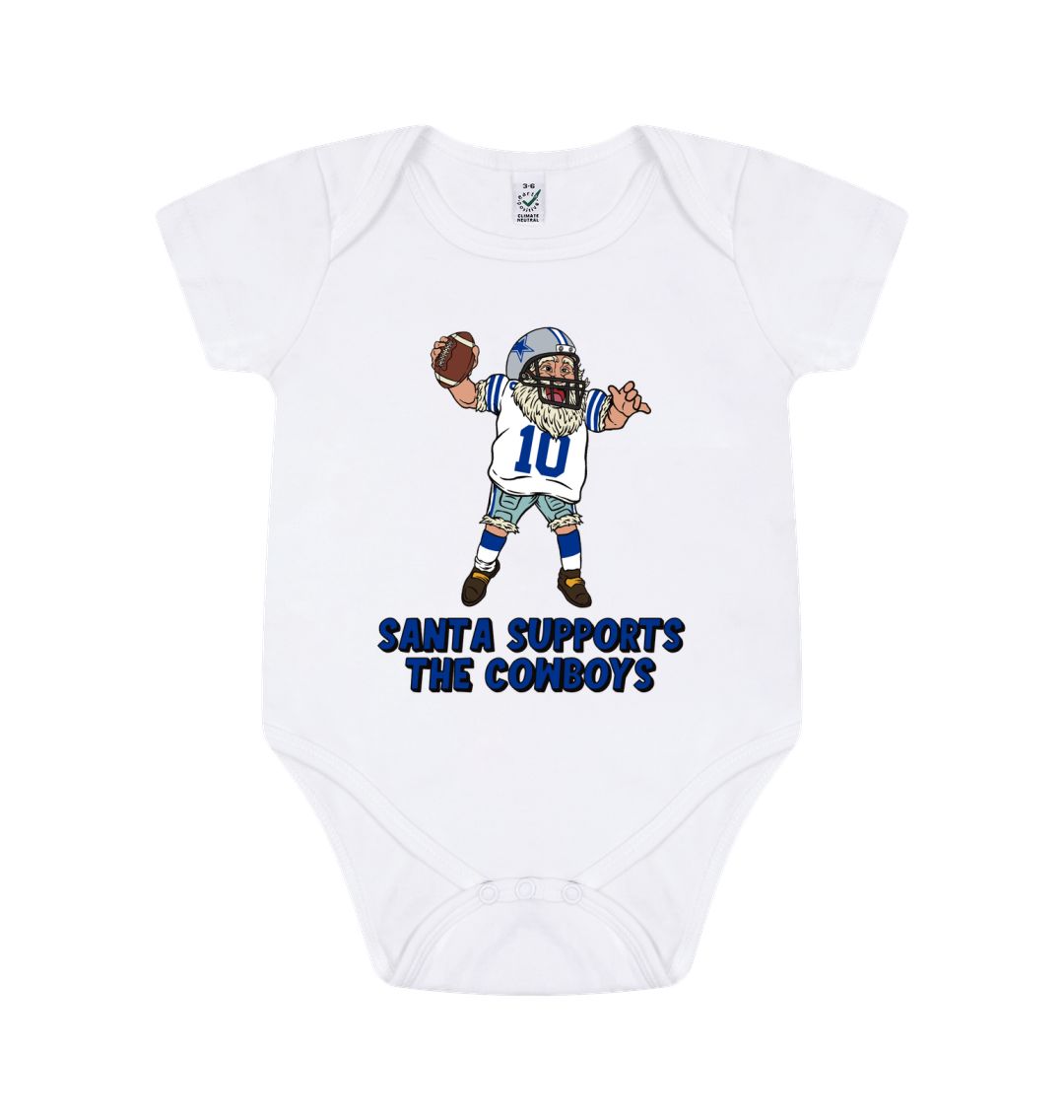 White Dallas Cowboys Santa Babygrow