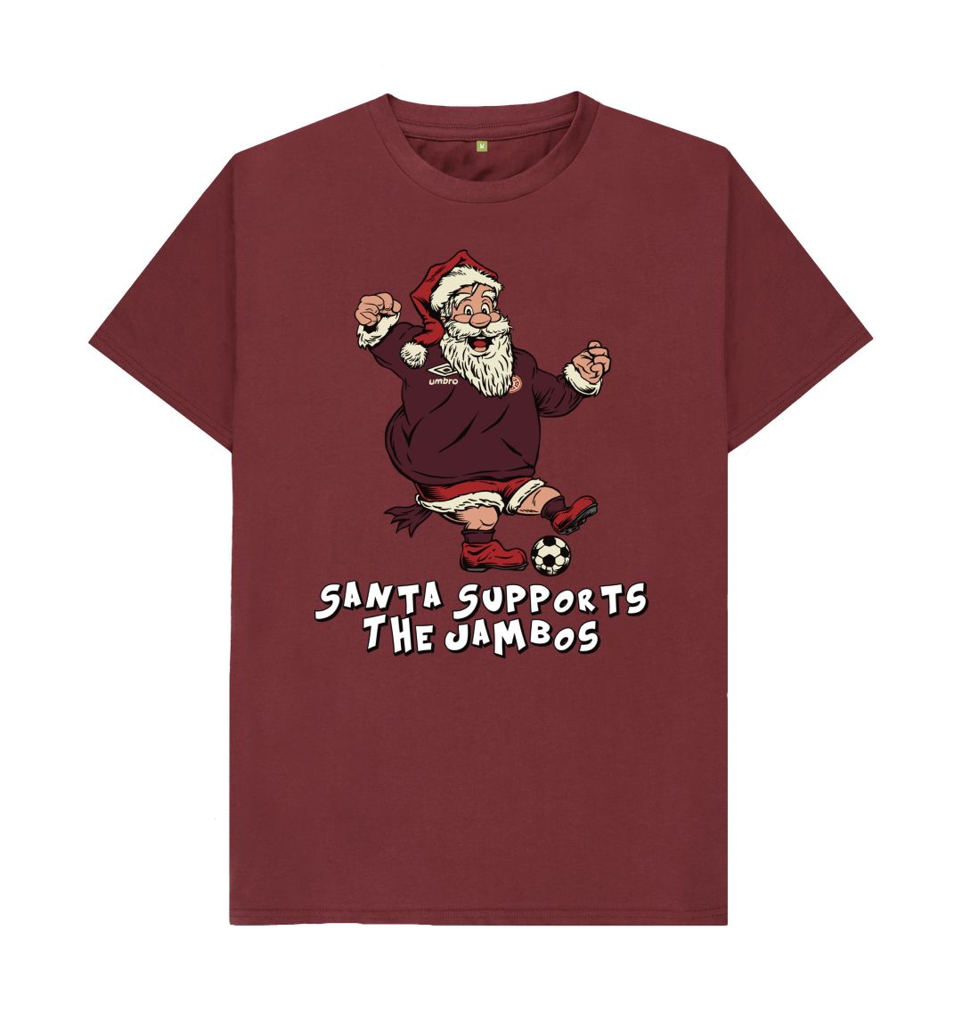 Red Wine Hearts Men's Santa T-shirt (white writing)