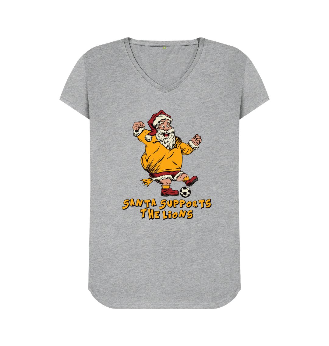 Athletic Grey Livingston Women's V-neck Santa T-shirt