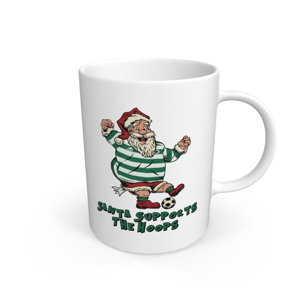 White Celtic FC Santa Mug