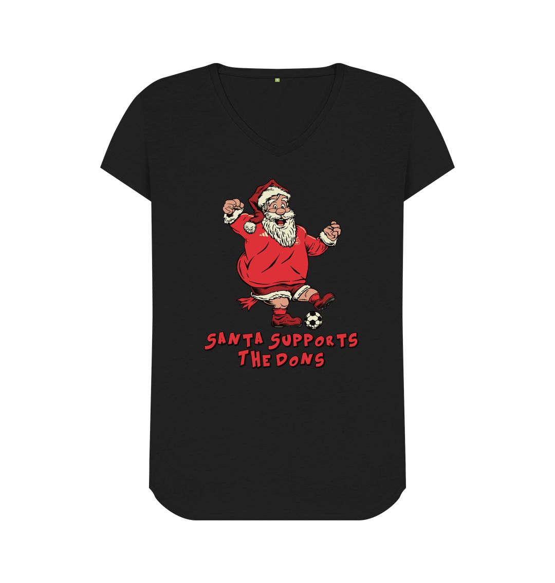 Black Aberdeen Women's Santa V-neck T-shirt