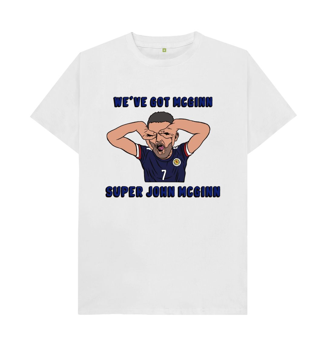 White Scotland Euro 2024 Super John McGinn Men's T-shirt