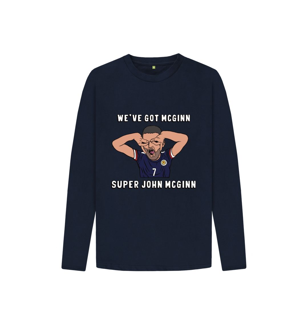 Navy Blue Scotland Euro 2024 Unisex Kids Long Sleeved T-shirt Super John McGinn