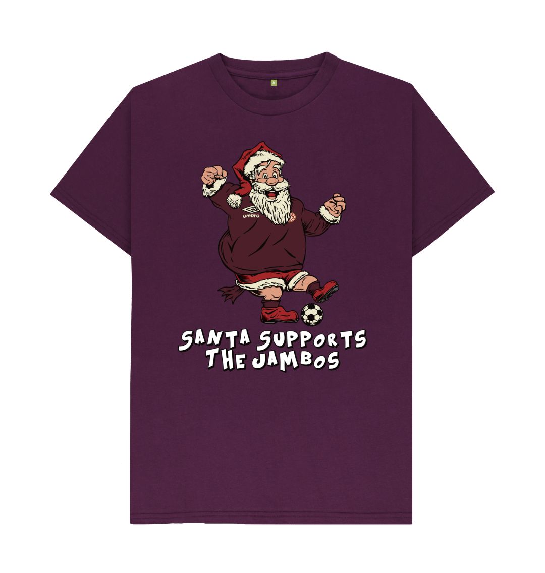 Purple Hearts Men's Santa T-shirt (white writing)