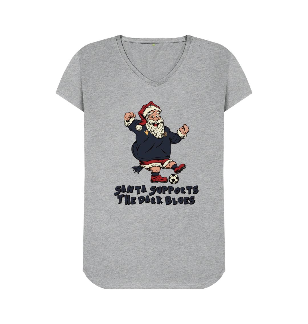 Athletic Grey Dundee FC Women's V-neck Santa T-shirt