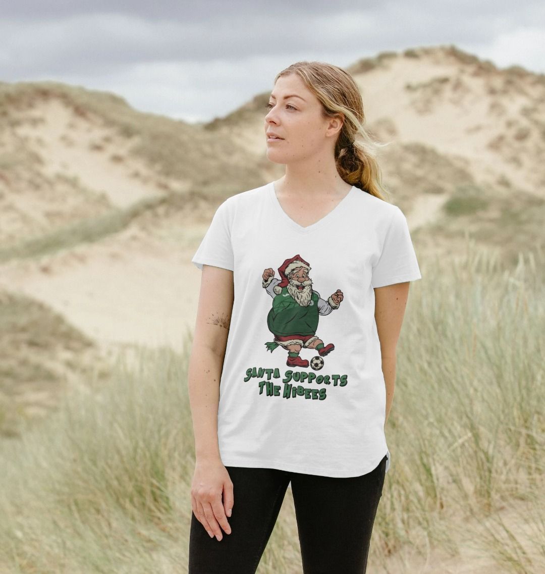 Hibernian Women's V-neck Santa T-shirt