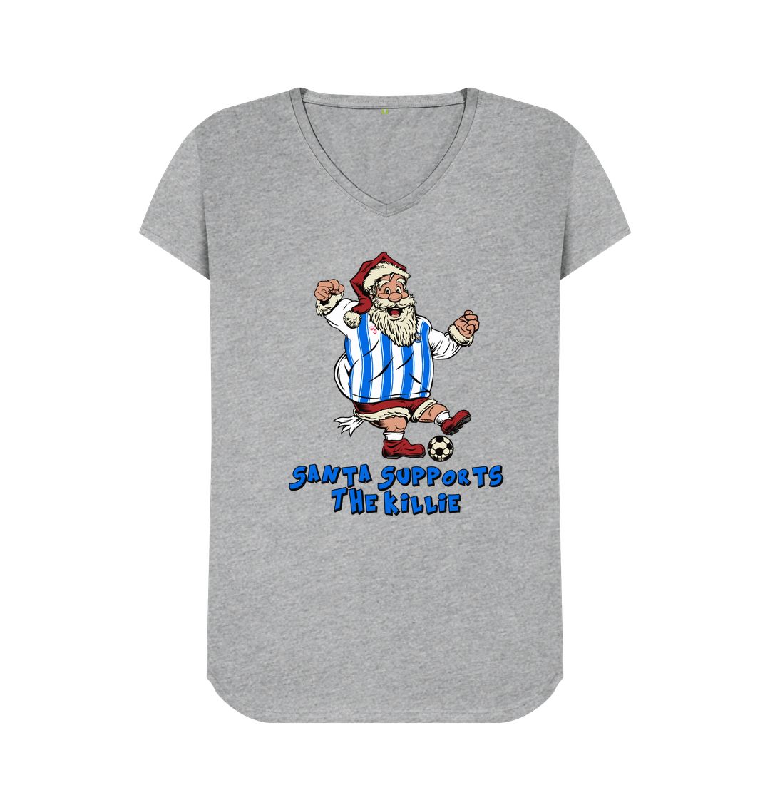 Athletic Grey Kilmarnock Women's Santa V-neck T-shirt