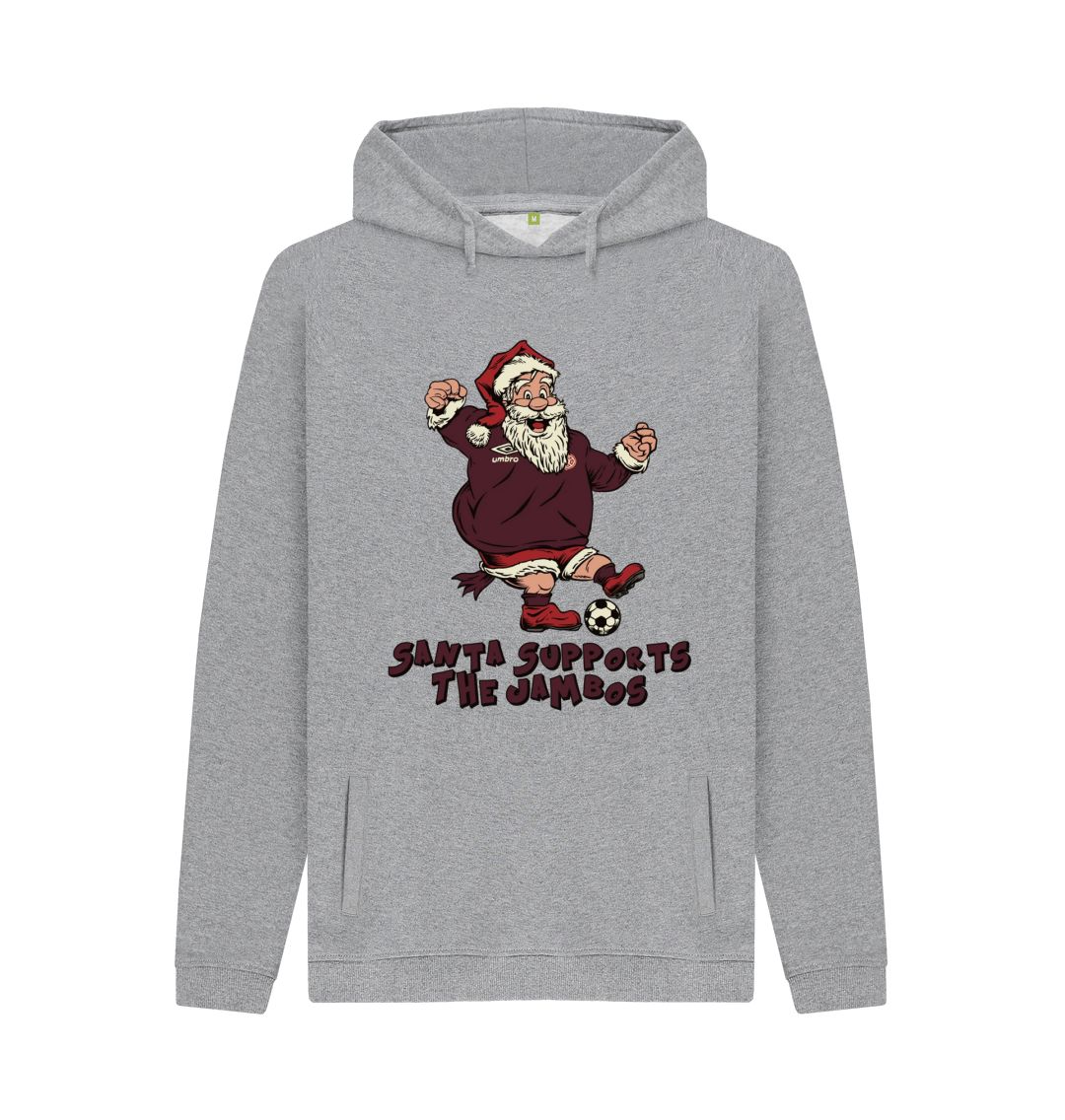 Light Heather Hearts Men's Santa Hoody