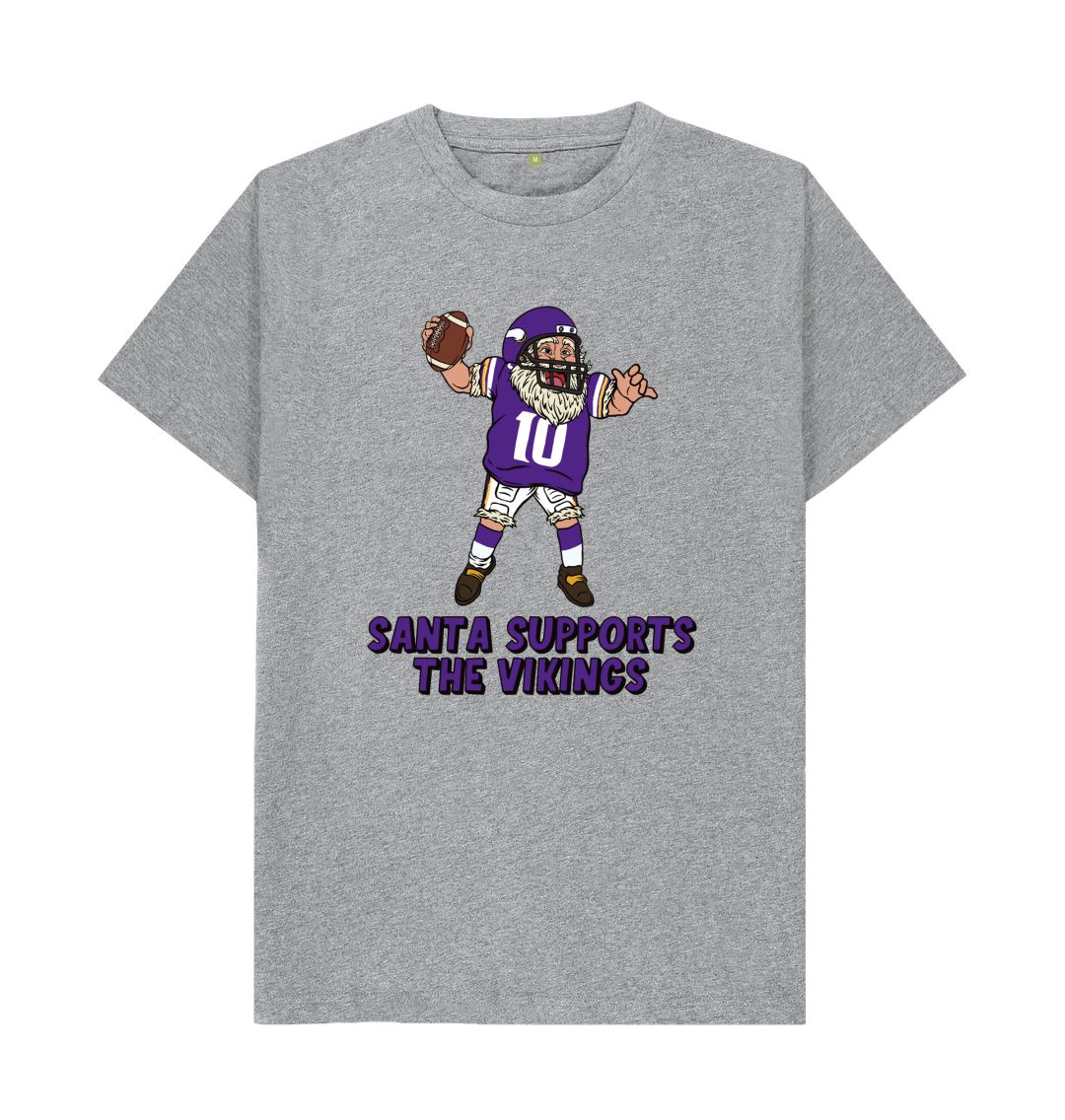 Athletic Grey Minnesota Vikings Santa T-shirt