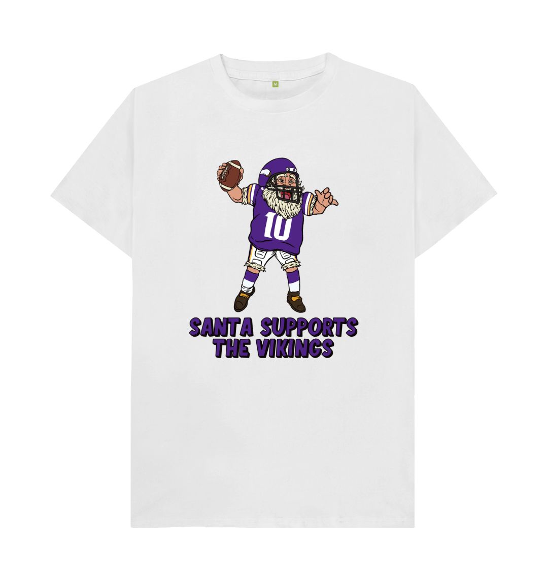 White Minnesota Vikings Santa T-shirt