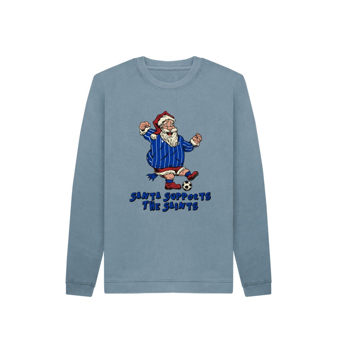 Stone Blue St Johnstone Kids Santa Jumper